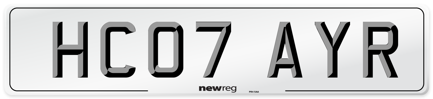 HC07 AYR Number Plate from New Reg